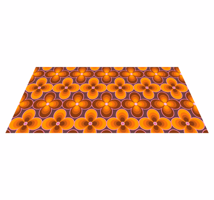 çiçek retro harika desen dikdörtgen kilim - TenStickers