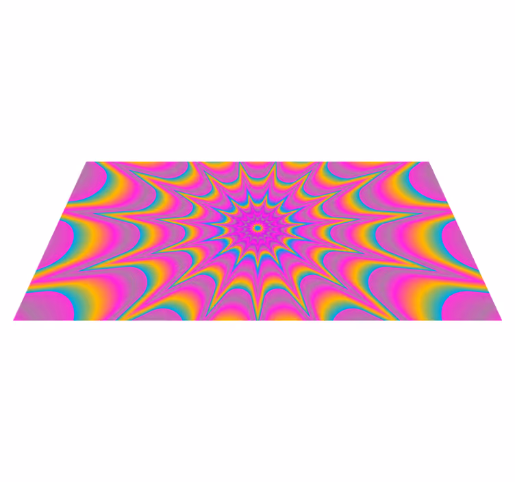 Psychedelic optik retro yıldız dikdörtgen halı - TenStickers