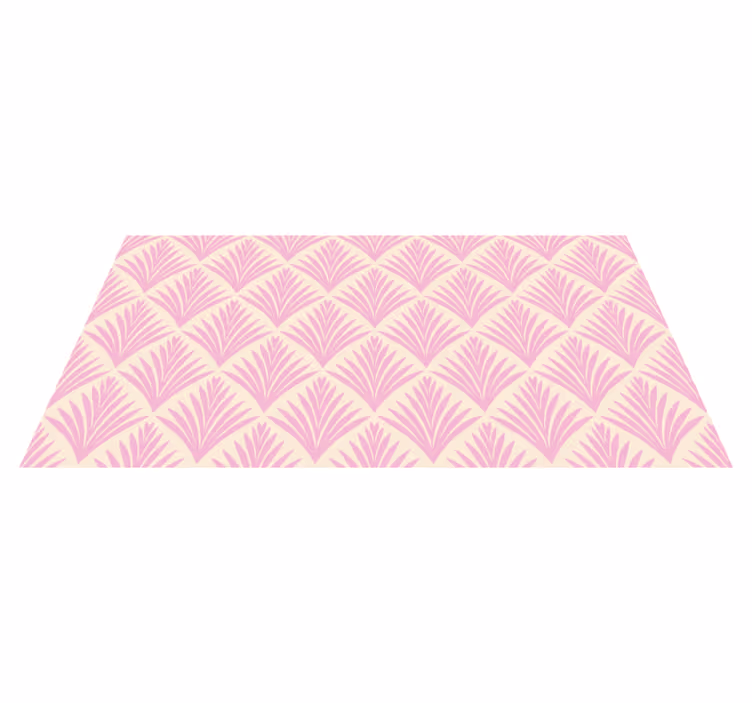 şık pembe desen çiçekler ve bitkiler pvc halı - TenStickers