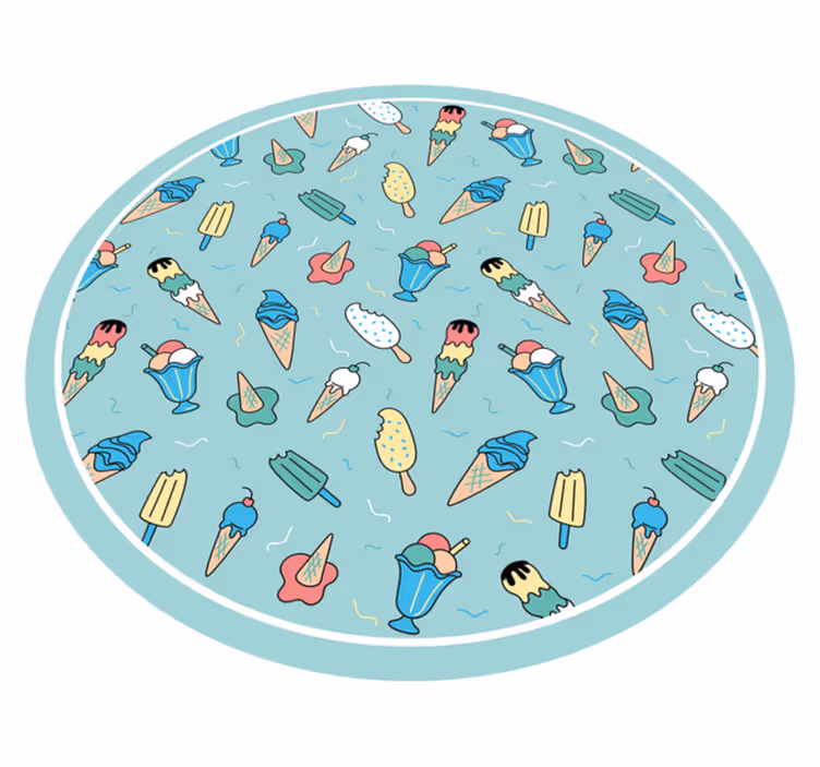 Elle çizilmiş yaz dondurma desen modern halı - TenStickers