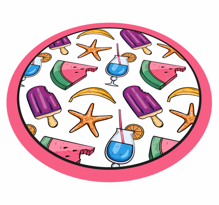 Elle çizilmiş yaz karpuz desen modern halı - TenStickers