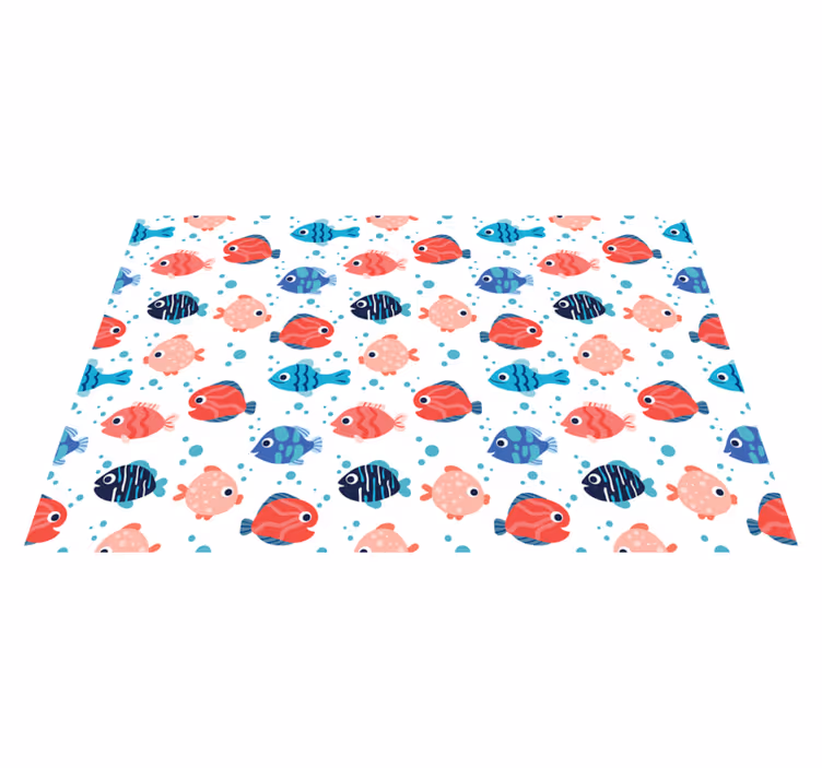 Canlı balık motifleri pvc halı - TenStickers