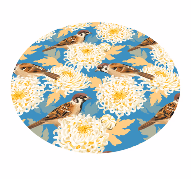 Sparrow Çiçekler ve bitkiler pvc halı - TenStickers
