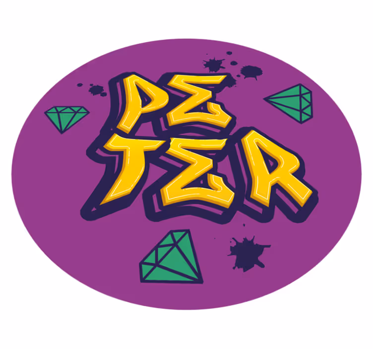 Arte y diamantes isimlerle pvc halı - TenStickers