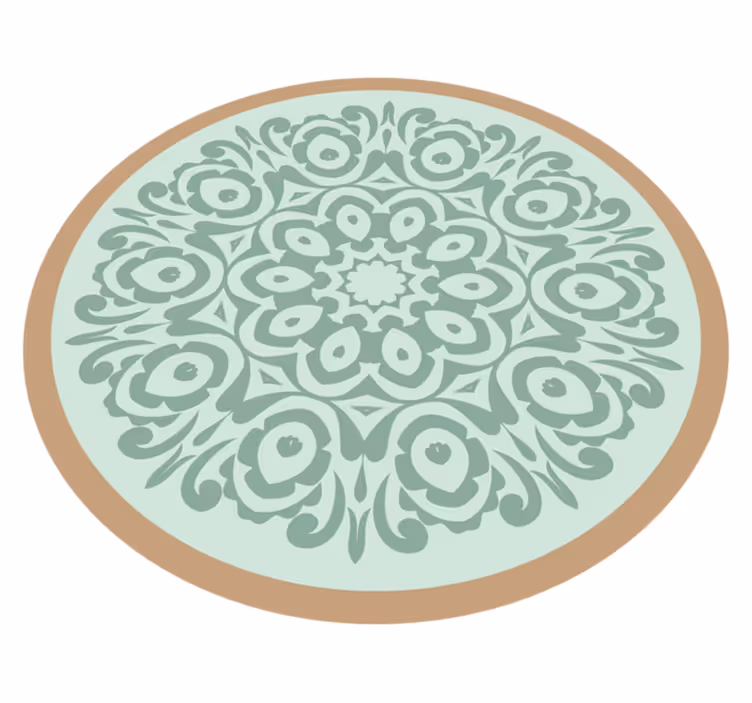 Yuvarlak botanik düzenleme mandala pvc halı - TenStickers