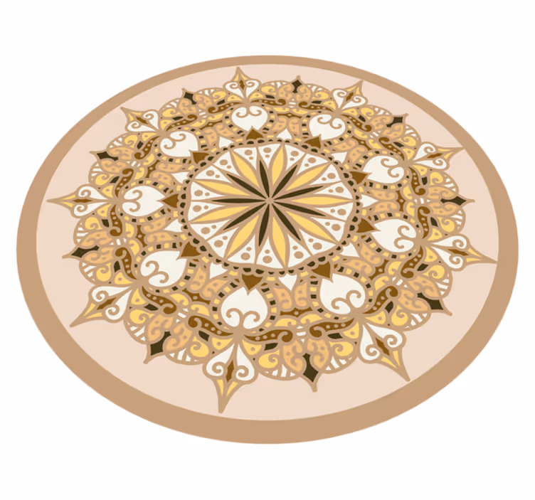 Mandala pvc halı Şık altın mandala - TenStickers