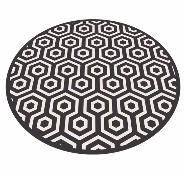 Geometrik siyah beyaz şekiller vintage halı - TenStickers