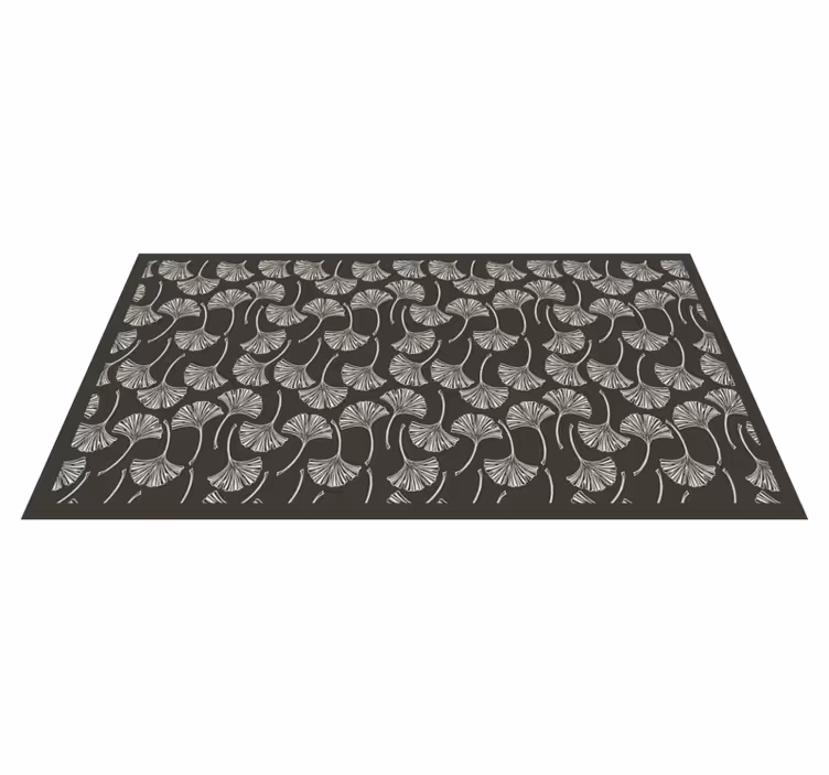 Ginkgo yaprağı motifi çiçekler ve bitkiler pvc halı - TenStickers