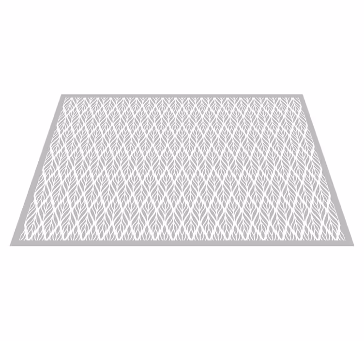 Gri yaprak deseni modern pvc halı - TenStickers