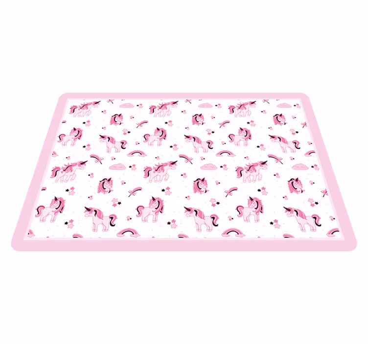 Tek boynuzlu at fantezi alemi çocukta pvc halı - TenStickers