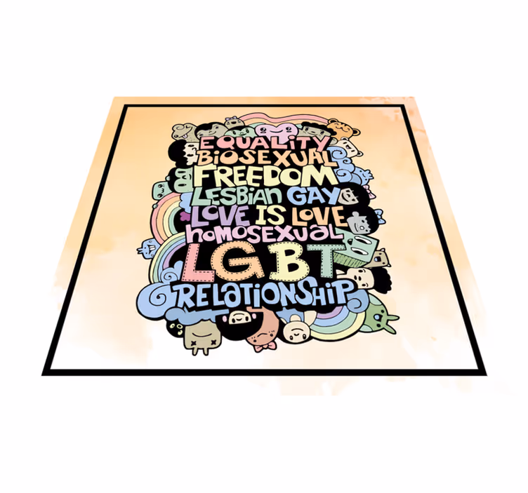 Renkli lgbt mesajı cümleleri ile pvc halı - TenStickers