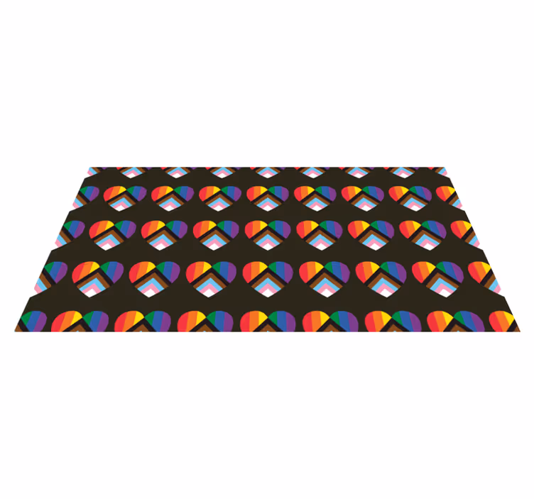 Renkli kalp desenleri gençler pvc halı - TenStickers