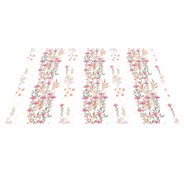 Botanik uzun çiçekler çiçekli kilim - TenStickers