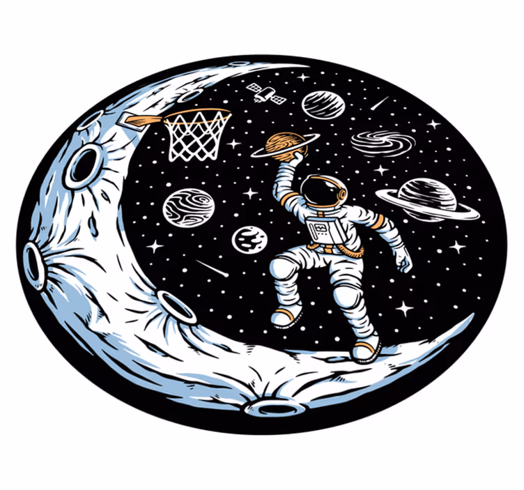 Astronotun suya daldırılması yıldızlar pvc halı - TenStickers