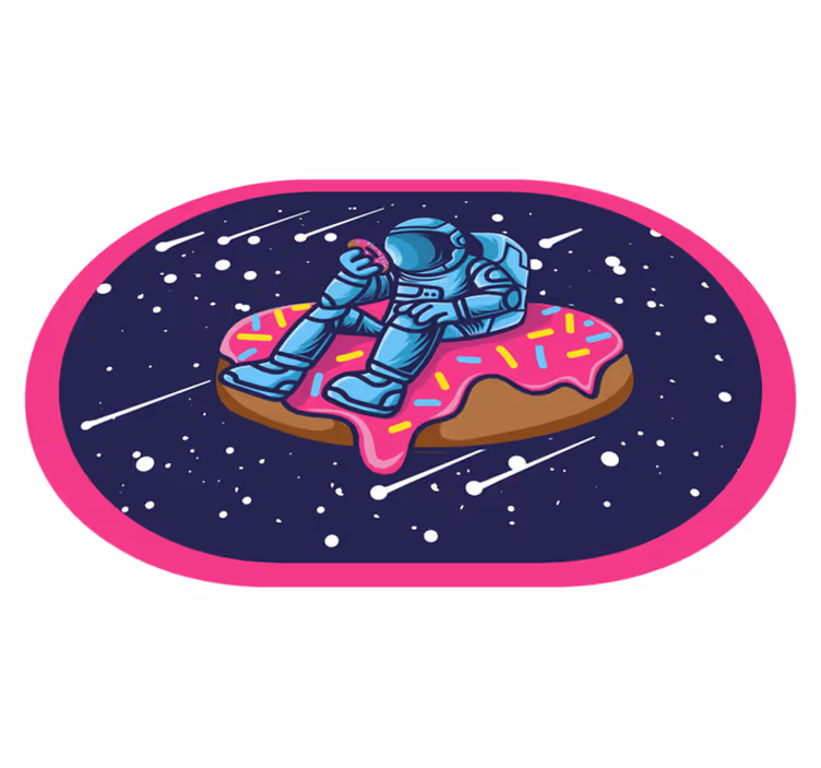 çörek üzerindeki astronot gençler pvc halı - TenStickers
