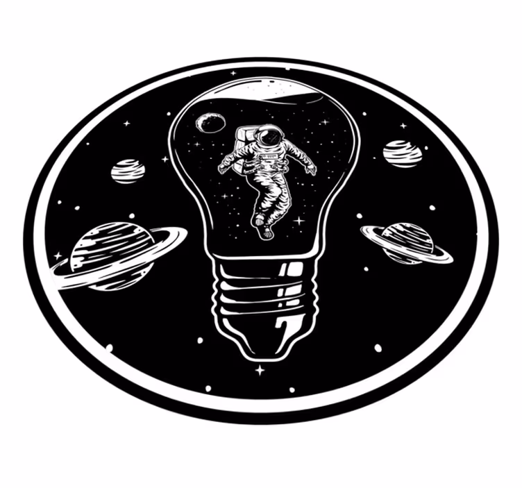 Bir astronot oturma odası halısı çizimi - TenStickers