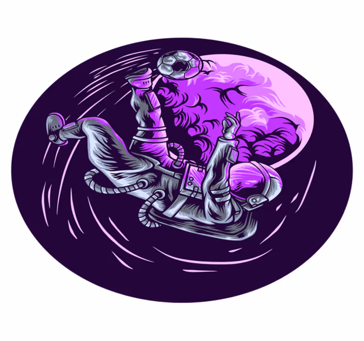 Futbol yatak odası halısı oynayan astronot - TenStickers