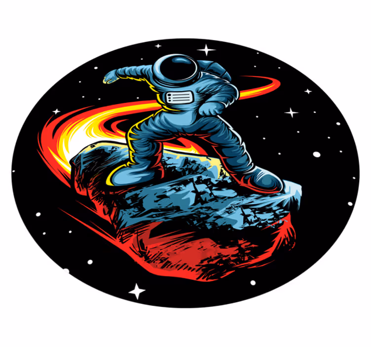 Meteor oturma odası halısı ile astronot - TenStickers