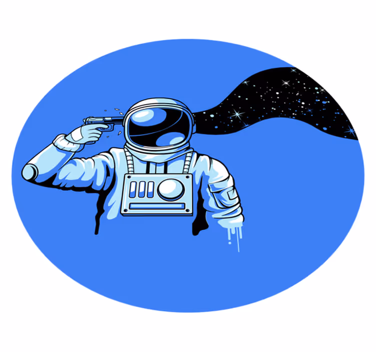 Astronot kozmik sahnesi gençler pvc halı - TenStickers