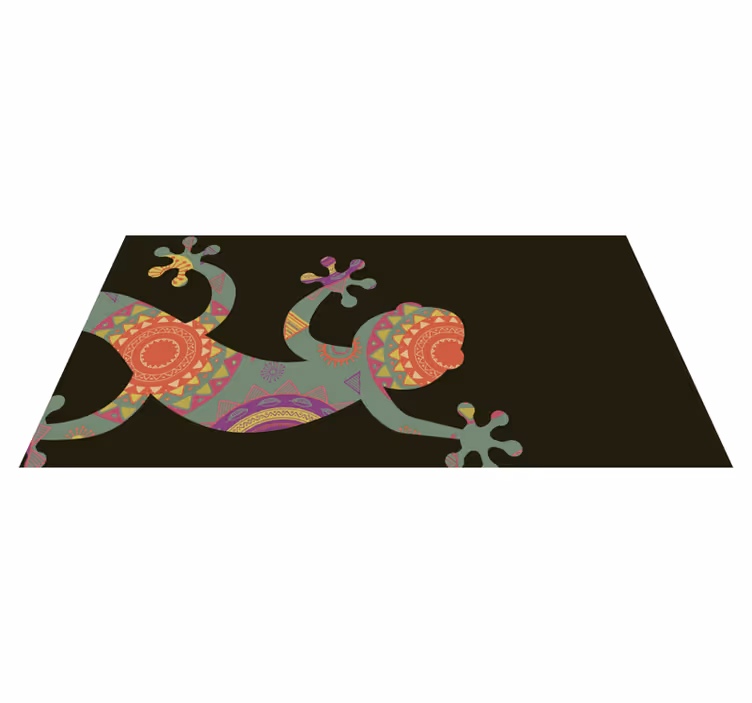 Renkli geometrik kertenkele mandala pvc halı - TenStickers