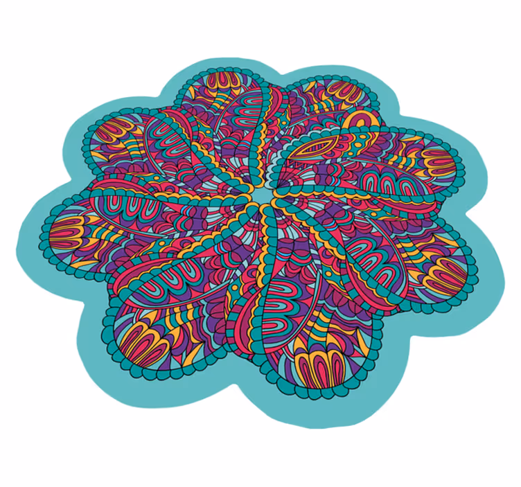Renkli parlak mandala vinil halı - TenStickers