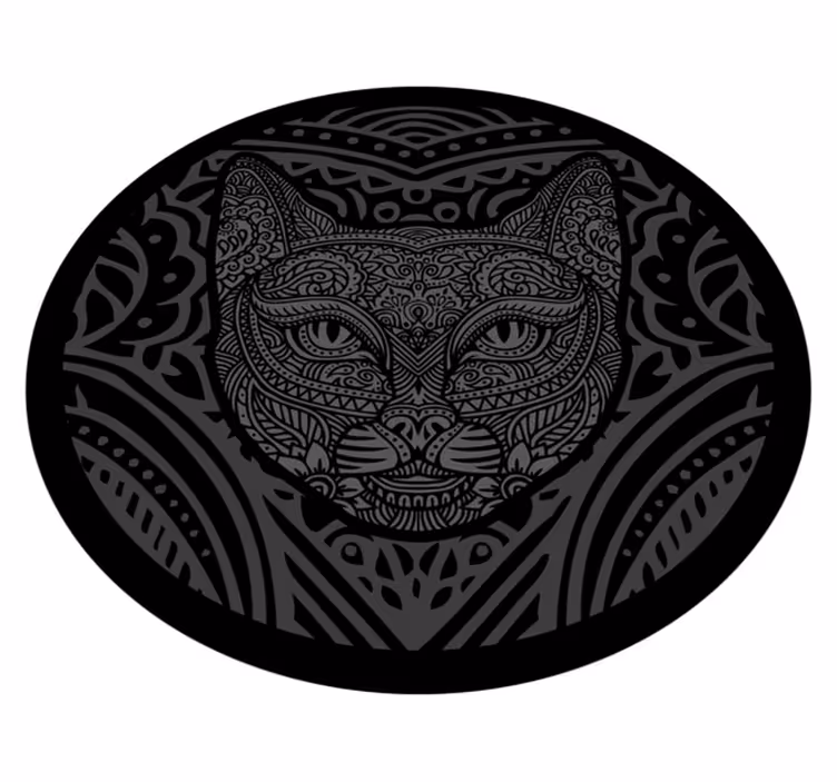 Siyah kedi yüzü Hayvan pvc halı - TenStickers
