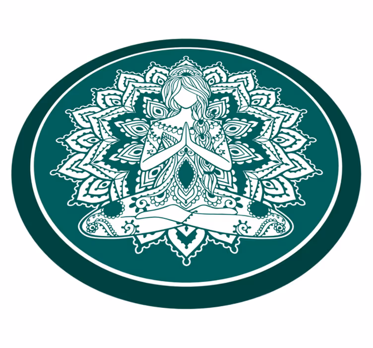 Meditasyon kadın mandala vinil halı ile mandala - TenStickers