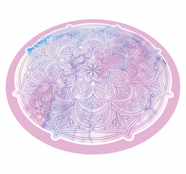 Pastel pembe çiçekli mandala pvc halı - TenStickers