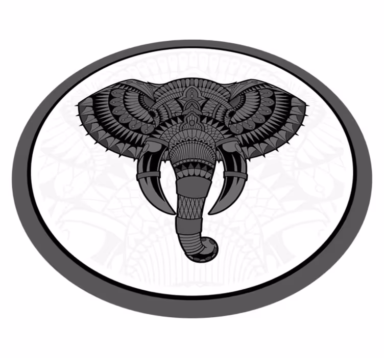 Hayvan pvc halı fil gri mandala - TenStickers
