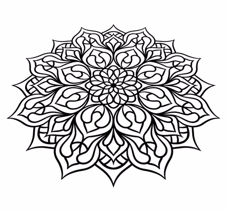 Güzel çiçek mandala vinil halı - TenStickers