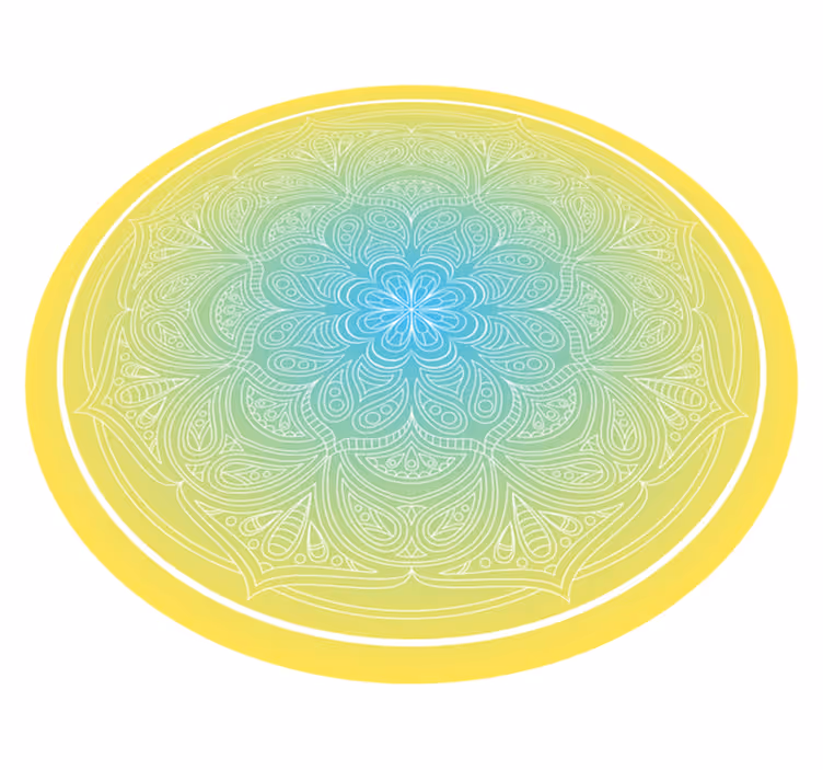 Karmaşık çiçek deseni mandala pvc halı - TenStickers
