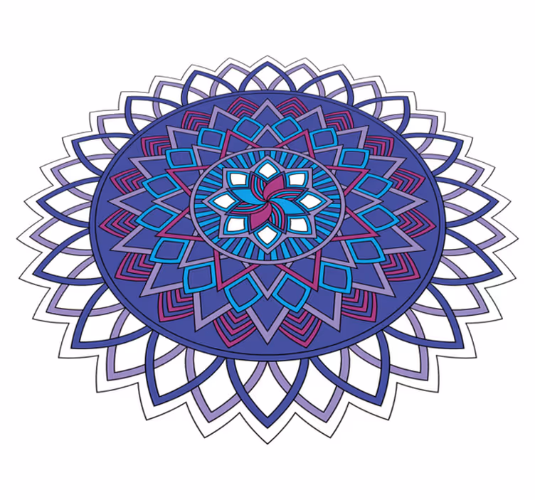 Karmaşık çiçek aranjmanı mandala pvc halı - TenStickers