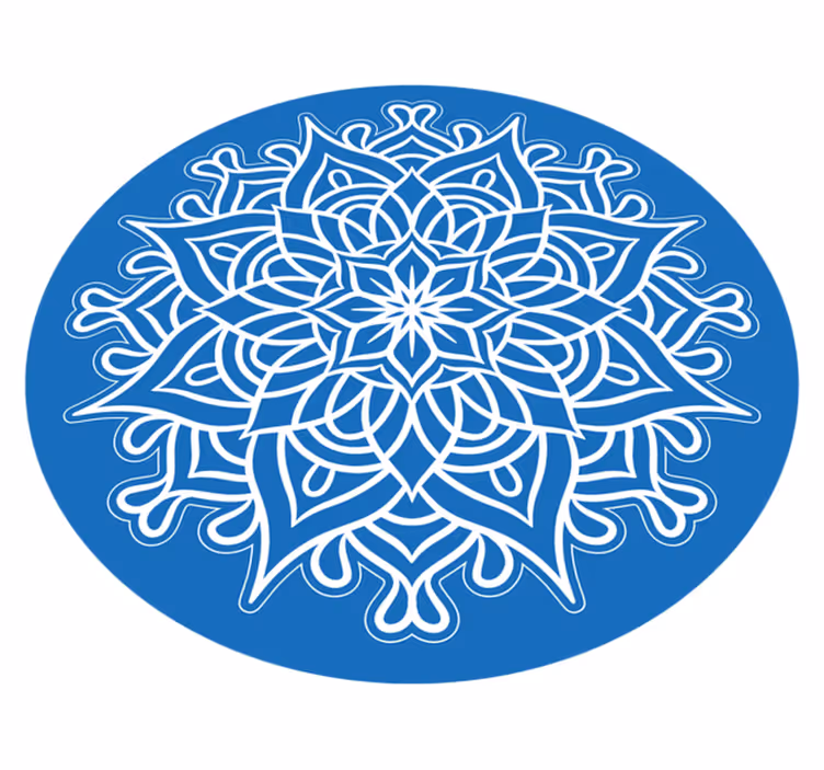 Karmaşık mavi kompozisyon mandala pvc halı - TenStickers