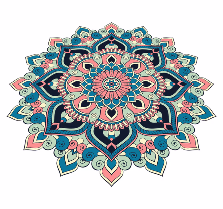 Renkli desen mandala vinil halı - TenStickers