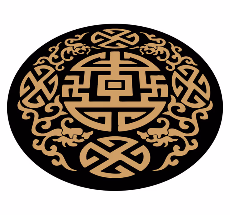 Katı zen mandala desen mandala vinil halı - TenStickers
