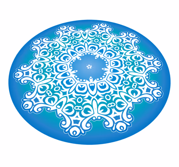 Ayrıntılı botanik süsleme mandala pvc halı - TenStickers
