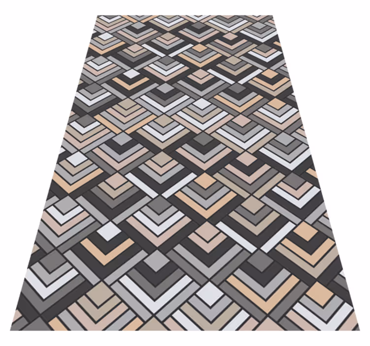 Katmanlı şerit şekilleri geometrik pvc halı - TenStickers