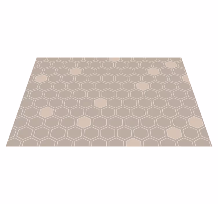 Altıgen bej motif geometrik pvc halı - TenStickers