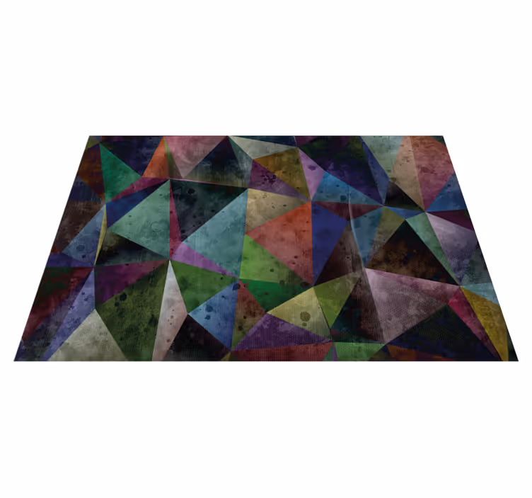 Renkli üçgen mozaik geometrik pvc halı - TenStickers