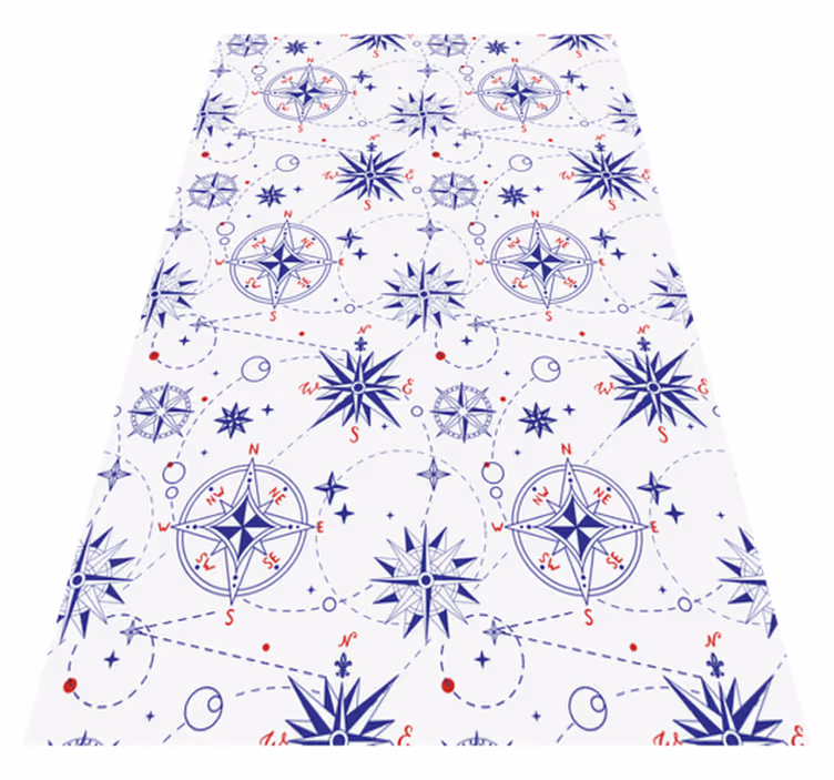 Denizcilik pusulası motifi banyo pvc halı - TenStickers