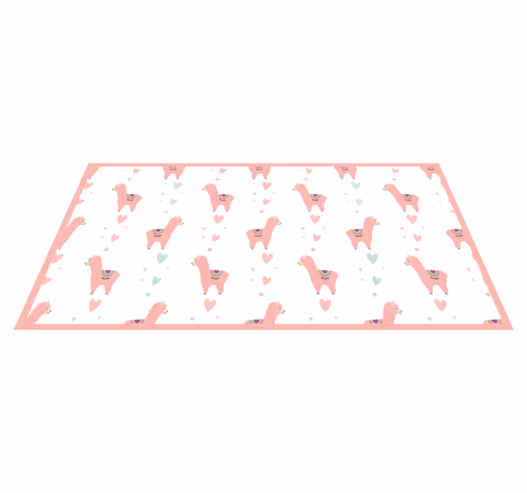 Lama aşk deseni bebek pvc halı - TenStickers