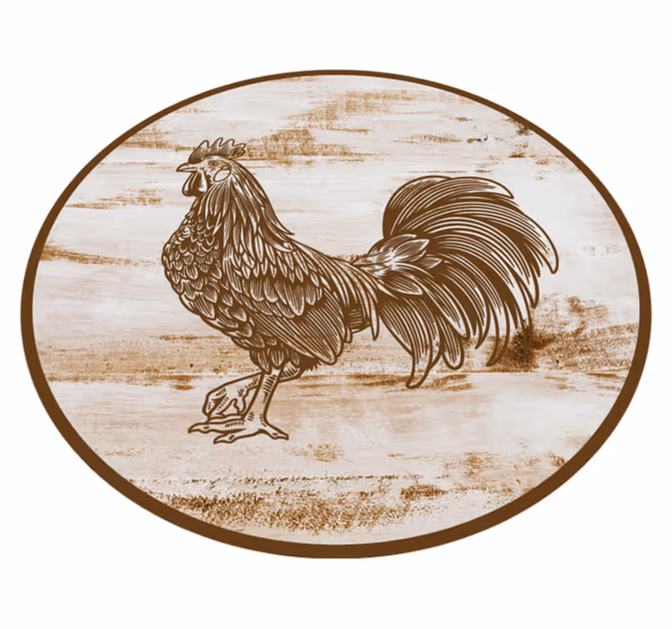 Eski horoz çizimi Hayvan pvc halı - TenStickers