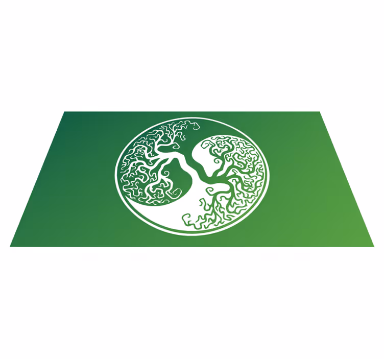 Orijinal yin yang hayat ağacı dikdörtgen kilim - TenStickers