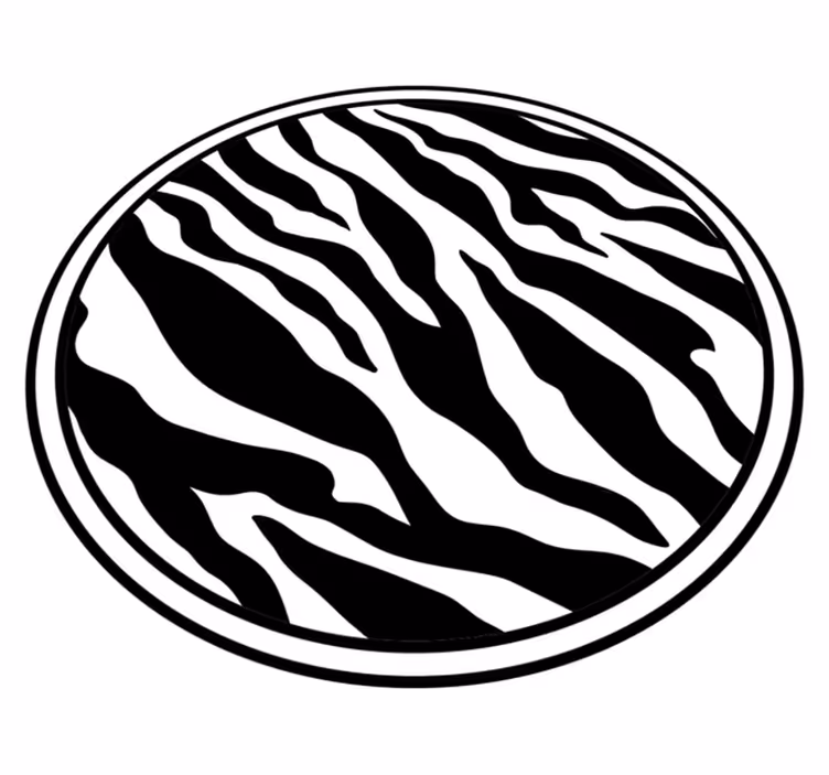 Siyah beyaz zebra desenli hayvan halısı - TenStickers