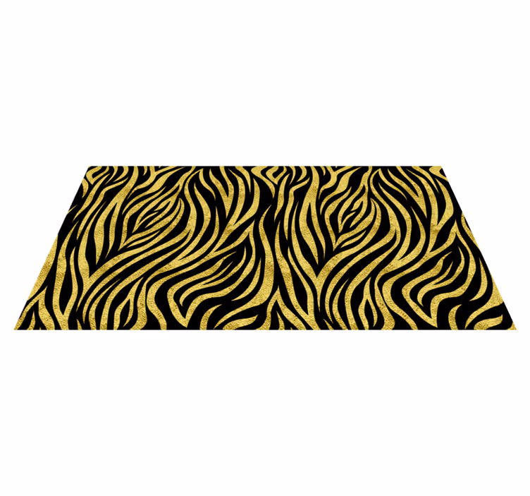Altın zebra deseni hayvan baskı pvc halı - TenStickers