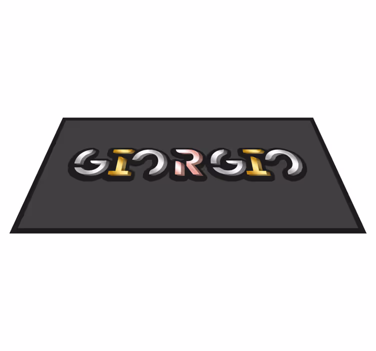 3d mockup gümüş altın yazı tipi kişiselleştirilmiş mat - TenStickers