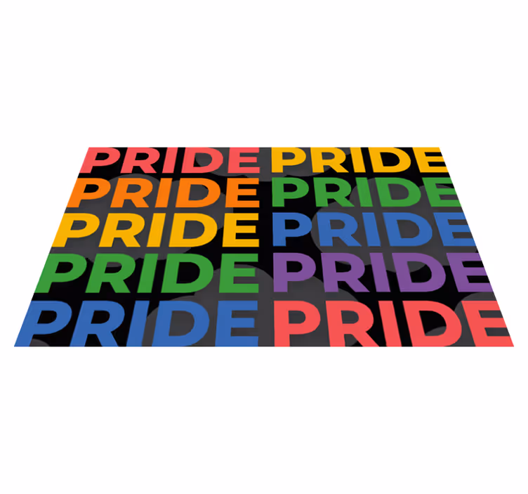 Renkli gurur beyanı cümleleri ile pvc halı - TenStickers