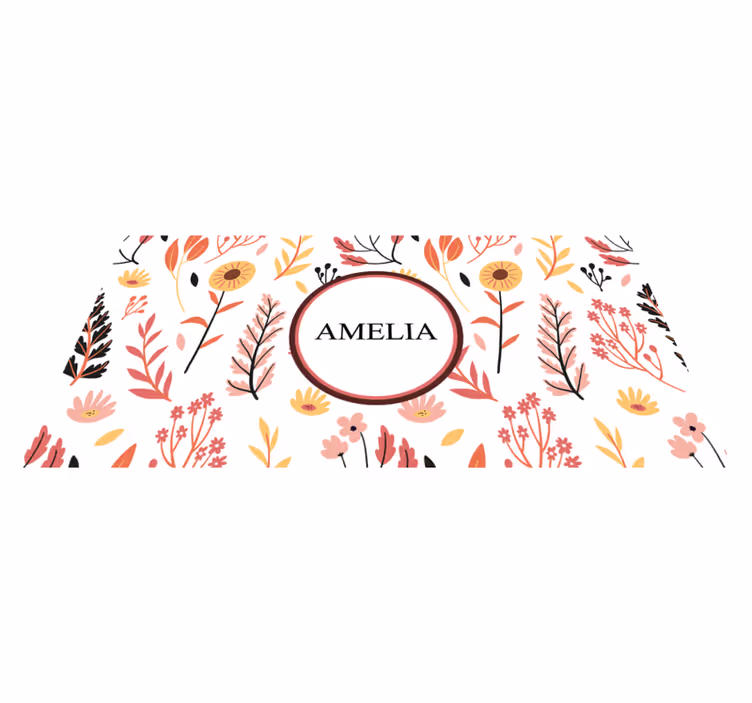 Doğa stili adı isimlerle pvc halı - TenStickers