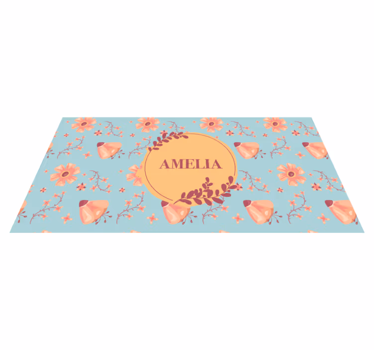 çiçek aranjmanı isimlerle pvc halı - TenStickers