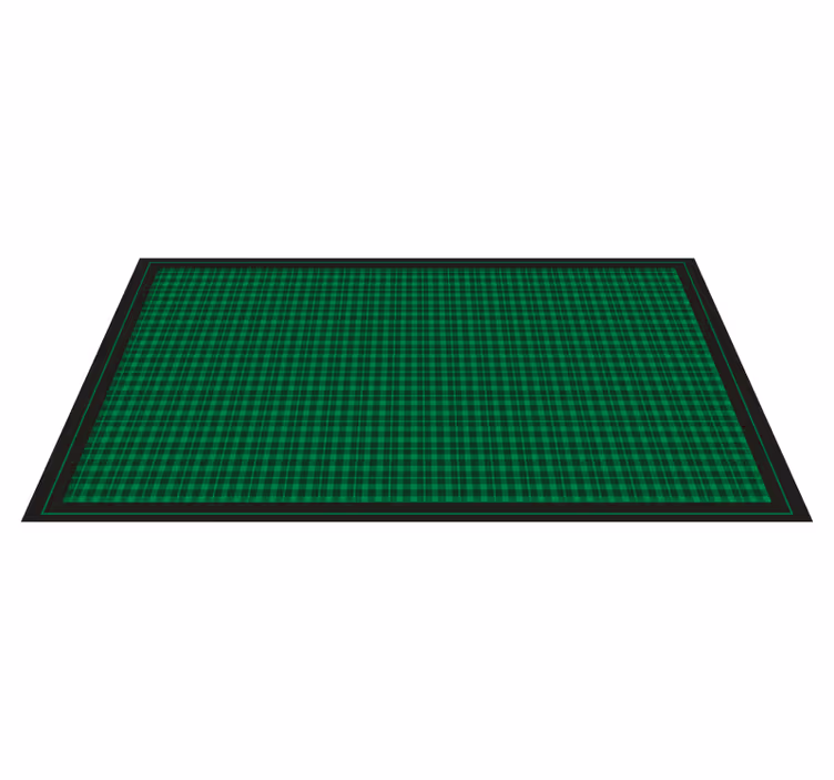 Yeşil kareli desen geometrik pvc halı - TenStickers